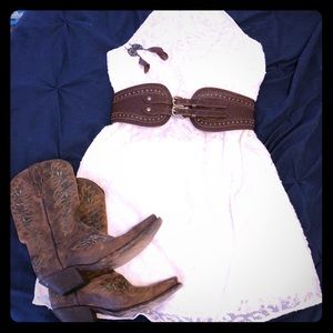 H&M White Lace Overlay Dress